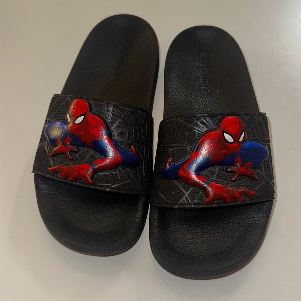 Adidas Kids Black and Red Spider-Man adelite Sandals